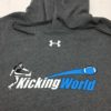 kicking world hoodie graphite full white-blue logo