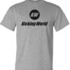 KW circle with Kicking World text shirt (black)