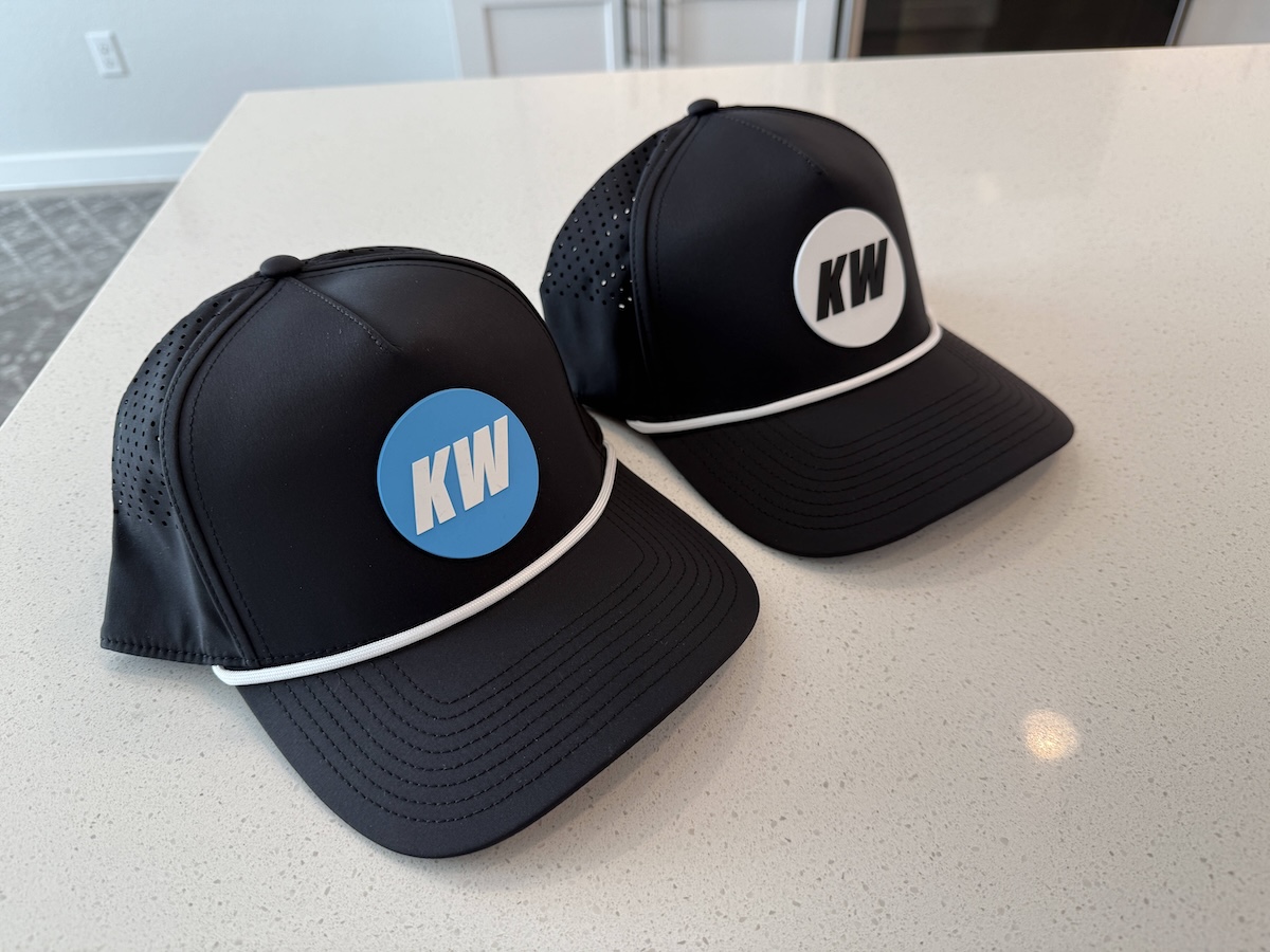 black kicking hats blue white side black kicking hats blue white side